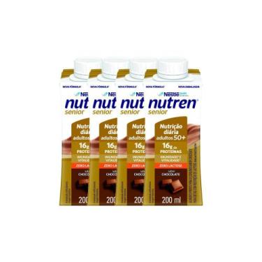 Imagem de Kit 4 Nutren Senior Zero Lactose Sabor Chocolate com 16g de Proteínas 