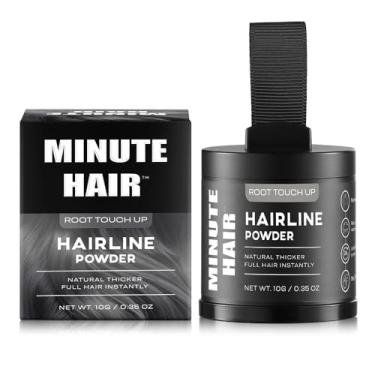 Imagem de Minute Hair Pó de sombra instantâneo de linha capilar de tamanho maior. Cobertura rápida de cinza. Corretivo de raiz. Sobrancelhas perfeitas e linha de barba. Retocar cabelos grisalhos finos à prova