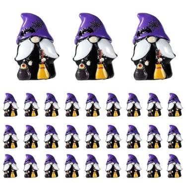 Imagem de 30un Mini Gnomos, Gnomos Fofos Resina para o Halloween Pequenos e Engraçados Brinquedos Resina Adequados para Jardim Ao Ar Livre Pátio Relvado Decoração (Estilo Bruxa)