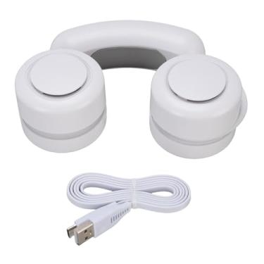 Imagem de AUNMAS Ventilador de Pescoço Portátil, Recarregável fã Pessoal Calmo e Sem Lâmina Vestível para Viagens de Escritório Em Casa Ao Ar Livre (Branco)