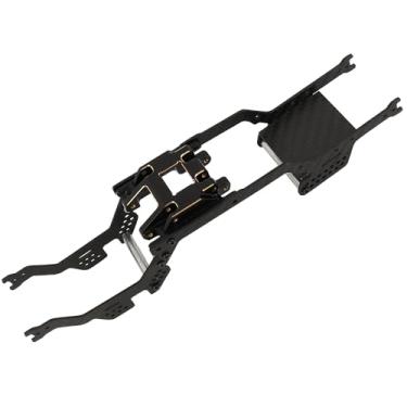 Imagem de RZXYLRC Carbon Fiber Chassis Kit Frame Girder with Brass Skid Plate for 1/18 RC Crawler TRX4M Bronco LCG Upgrade Part (with Skid Plate)