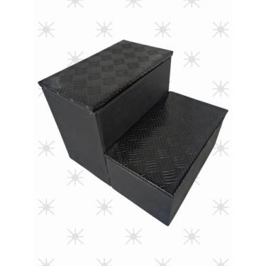 Imagem de Escada Auxiliar 2 Degraus Antiderrapante Beleza - Preta - D Inovar Mov