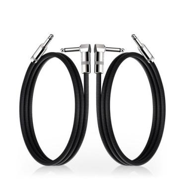 Imagem de Cabos de guitarra GOGHOST Short 1m Braided TS 1/4", pacote com 2 unida