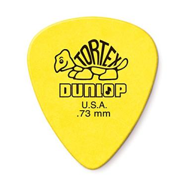 Imagem de Palheta de guitarra amarela Dunlop Tortex Standard .73 mm, pacote com 12