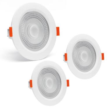 Imagem de Kit 3 Spot LED Embutir 7W Redondo 4000K Branco Neutro Econômico - Avan