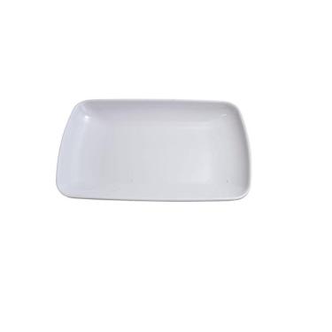 Imagem de Prato Bandeja Plástica Melanina Retangular Branca 21Cm-5Un