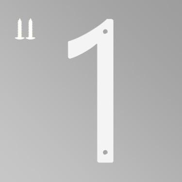 Imagem de Números de casa branca de 15 cm para uso externo, letras de metal para placas externas, letras de endereço de casa de alumínio antiferrugem para decoração de porta da frente, escritório e jardim