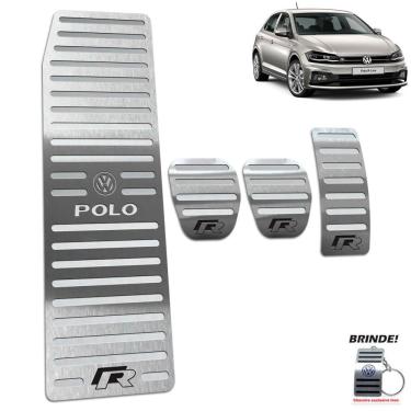 Imagem de Descanso + Pedaleira Manual Prata Polo R-Line Aço inox