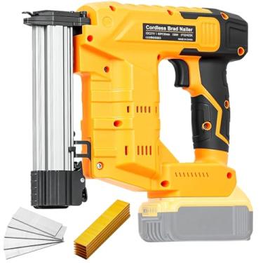 Imagem de Pregador Brad sem fio 18GA para Dewalt 20V Max, 2 em 1, pistola de pregos elétrica 2 em 1 com pregos/grampos de 18 GA, pistola de pregos elétrica para acabamento de madeira, carpintaria doméstica (sem