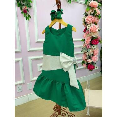 Imagem de Vestido Infantil Verde Luxo para Festas de Natal e Ocasiões Especiais 