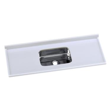 Imagem de Pia de Cozinha Mármore Sintético 140x55cm com Cuba Aço Inox Multimóveis CR20473