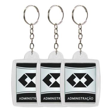 Imagem de Kit De 100 Chaveiros Acrílicos 3x4 Para Festa Formatura Administração 