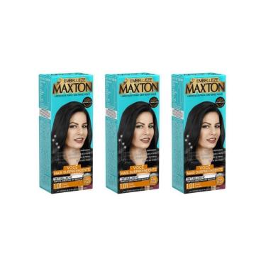 Imagem de Coloraçao Maxton 1.01 Preto Carvao-Kit C/3Un