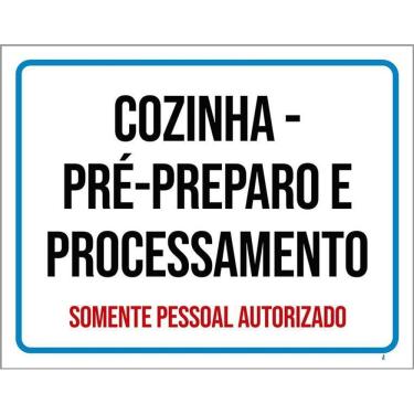 Imagem de Placa Sinalização - Cozinha Pré-Preparo Processamento 36X46