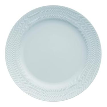 Imagem de Prato de sobremesa em porcelana, modelo Chevron, Ø 20,5 cm, Germer, Azul