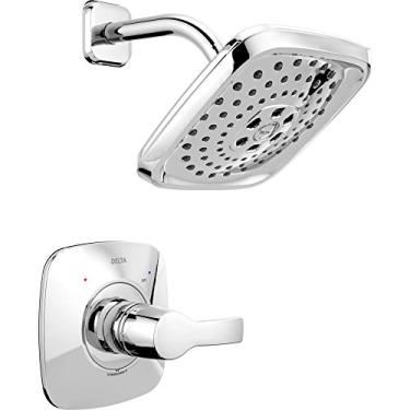 Imagem de Delta Faucet Tesla Série 14 Kit de acabamento de chuveiro de função única com três pulverizadores Touch Clean H2Okinetic, cromado T14252 (válvula não incluída)