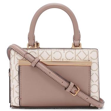 Imagem de Calvin Klein Astrid Bolsa transversal organizacional com compartimento triplo, Logotipo baunilha/cáqui/cacau/jacarandá, One Size