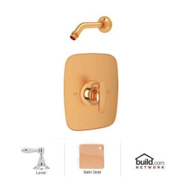 Imagem de Rohl MBKIT22DMSG Kit Michael Berman Graceline Conjunto de chuveiro de equilíbrio de pressão com alça de mostrador de metal inclui Mb2038Dm Mb2010 e Mb1090, Ouro acetinado