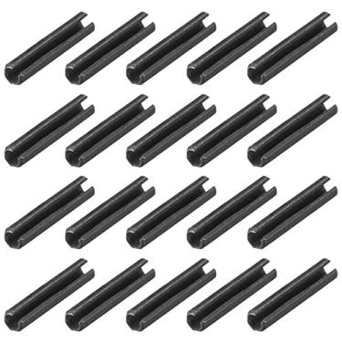 Imagem de uxcell 1,7 mm x 8 mm pino de aço carbono com mola dividida suporte para prateleira de suporte de pino de fixação preto 20 peças