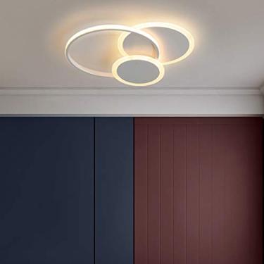 Imagem de Luminária de teto embutida para sala de estar, sala de jantar, quarto, luminária regulável com controle remoto, design redondo moderno, luminária de acrílico, lustre para sala de estar, cozi