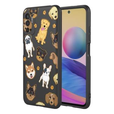 Imagem de HTXWXJC Capa para Xiaomi Poco M3 Pro, Redmi Note 10T 5G/Note 10 5G/Redmi Note 11SE 5G Capa à prova de choque flexível bumper TPU capa macia padrão cão capa de telefone para Xiaomi Poco M3 Pro 5G Black