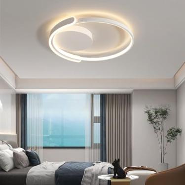 Imagem de Luminária de teto LED regulável moderna com controle remoto, luminária de teto criativa em acrílico para sala de estar, lâmpada para quarto, escritório, sala de jantar, sala de jovens, ilumi