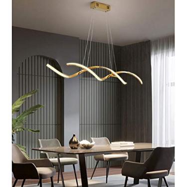 Imagem de Lustre pendente espiral regulável com controle remoto para sala de jantar, ilha de cozinha, sala de estar, iluminação de teto embutida moderna para quarto, escritório, lâmpada de decoração e