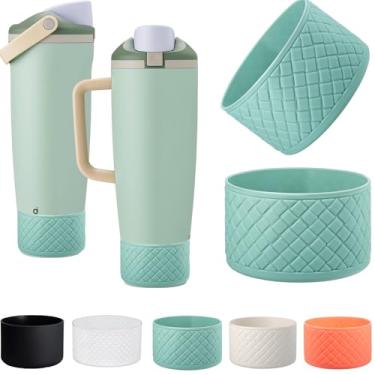 Imagem de [Pacote com 2] Bota de silicone para Owala Sway FreeSip 850 g e garrafa de 1134 g - Capa protetora antiderrapante, capa de base à prova de choque, para protetor de fundo Owala Free Sip (verde
