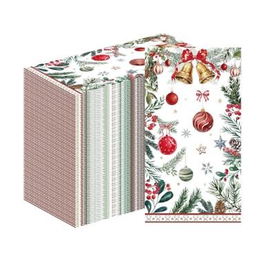 Imagem de Deorfuy Guardanapos de Natal Berry Decorações de Festa Descartáveis, 100 Peças de Guardanapos de Convidados para Jantar de Natal, Decoração de Toalhas de Natal Berry Winter Holiday e Cocktail