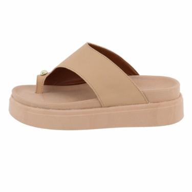 Imagem de Sandalia Flatform Papete Tamanco Feminino Detalhe Dedo Peça Organica Dourada Anatomica Macia