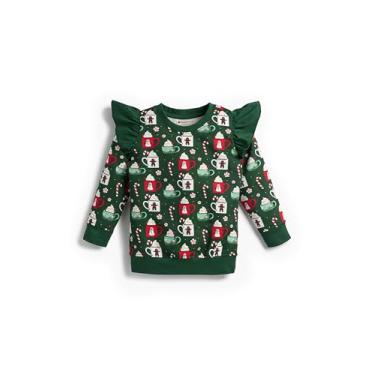 Imagem de monica + andy Moletom com babados duplos para bebês meninas, Mocha de menta, 3-6 Meses