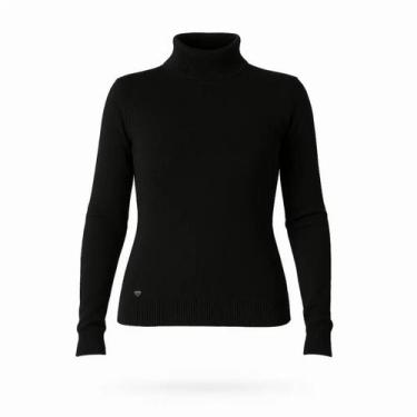 Imagem de Suéter Feminino Blusa Tricot Modal Gola Média Canelada Frio - Feminine