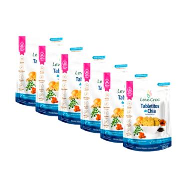 Imagem de Kit 6X: Biscoito Tabletito Chia Sem Glúten Leve Crock 120g