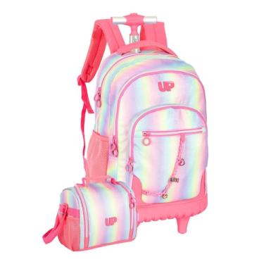 Imagem de Kit Escolar Degrade Up4You Mochila de Rodas + Lancheira, Rosa