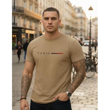 Imagem de Camiseta Masculina Paris Streetwear Malha 100% Algodão Macio - Genéric