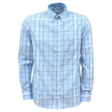 Imagem de Camisa Masculina Xadrez Azul Manga Longa Wrangler 37783