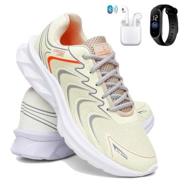 Imagem de Kit Tênis Masculino Macio Para Corrida e Treino Confort com Fone e Relógio-Masculino