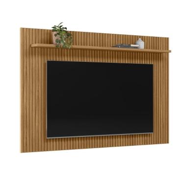 Imagem de Painel TV 75 Pol 201cm Ripado com Prateleira Benty Nature L06 - Mpozenato