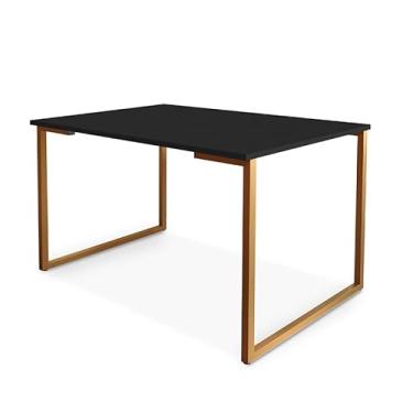 Imagem de Mesa de Jantar Retangular 120cm - Tampo 18mm com Pés em Aço Carbono (Cobre/Preto)