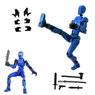 Imagem de Guerreiro Dummy 13 Articulado 3D Com Armas E Mão Extra Para Montar Brinquedo (Azul)