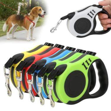 Imagem de Coleira Guia Retrátil 3 Metros Pets Cachorro Cães Gatos Resistente Com Trava (Verde)