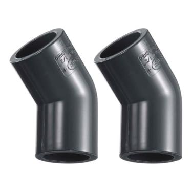 Imagem de HARFINGTON 3 peças de acessórios de tubo de PVC de cotovelo de 45 graus 1/2 polegada 2 vias conectores de canto PVC grau de mobiliário ângulo cotovelo saída lateral para esgoto encanamento tubo de