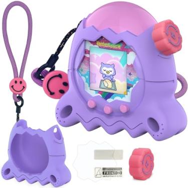 Imagem de XEGIMOR Silicone Case for Tamagotchi Paradise with Button Cap, Protective Cover with Screen Protector and Lanyard for Tamagotchi Paradise Pet Accessories (Purple)