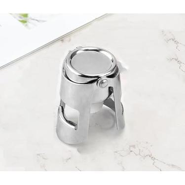 Imagem de Rolhas de garrafa de champanhe de aço inoxidável – economia de vinho premium para preservar champanhe, prosecco, cava e vinho espumante; vedação hermética, acessório reutilizável de bar e cozinha