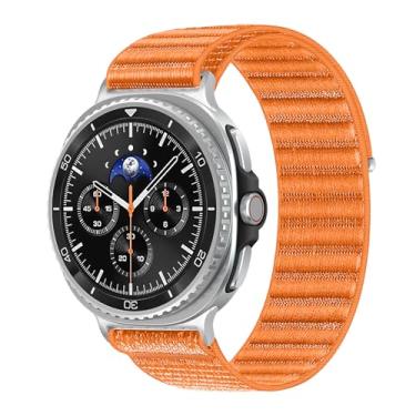 Imagem de Pulseiras de nylon para Samsung Galaxy Watch 8 de 40 mm e 44 mm/Watch 8 Classic de 46 mm e feminina, pulseira esportiva de tecido elástico com fivela de metal para Samsung Watch 8 40 44 e 46 mm
