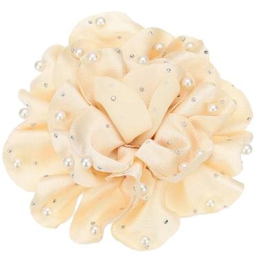 Imagem de Generic Broche de flor 13 cm tecido de cetim rosa pérola camélia lapela broche festa de casamento dança banquete vestido terno cerimônia roupas acessórios joias para mulheres branco 1 peça