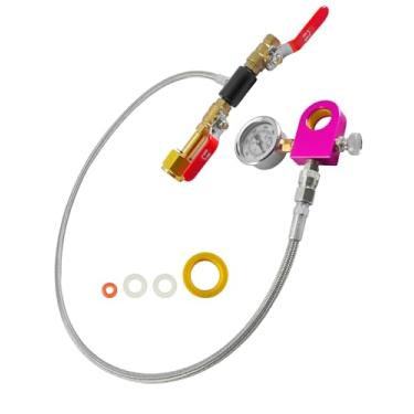 Imagem de Upgrade Sodas Co2 adaptador de refil com medidor de pressão, cilindros rosa 60L apto para cilindro de refrigerante DUO Terra Art, conector de enchimento rápido ajustável CGA320