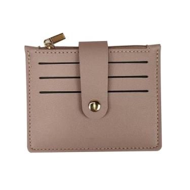 Imagem de Porta-cartão curto masculino e feminino com fecho de zíper porta-identidade subclipe para dinheiro, B, Correntes