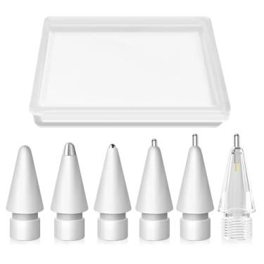 Imagem de Pontas de lápis de substituição compatíveis com Apple Pencil, vários acessórios duráveis compatíveis com iPad Pro/Pencil Pro/USB-C/ 1ª geração/2ª geração (6 peças)