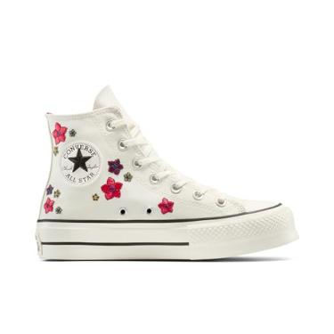 Imagem de Converse Tênis feminino Chuck Taylor All Star Lift Hi, Garça/vermelho/açaí congelado, 5 Women/3 Men